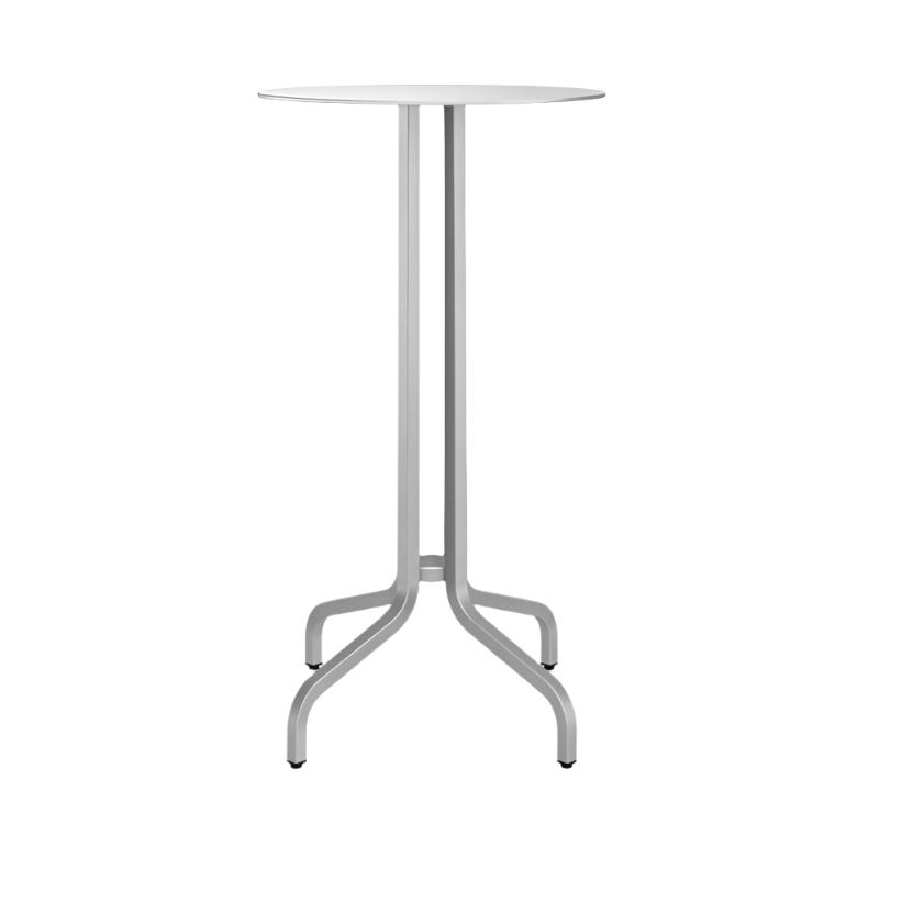 Emeco 1 Inch Bar Table - Round Top Coffee table Emeco Table Top 24&quot; Brushed Aluminum Brushed Aluminum