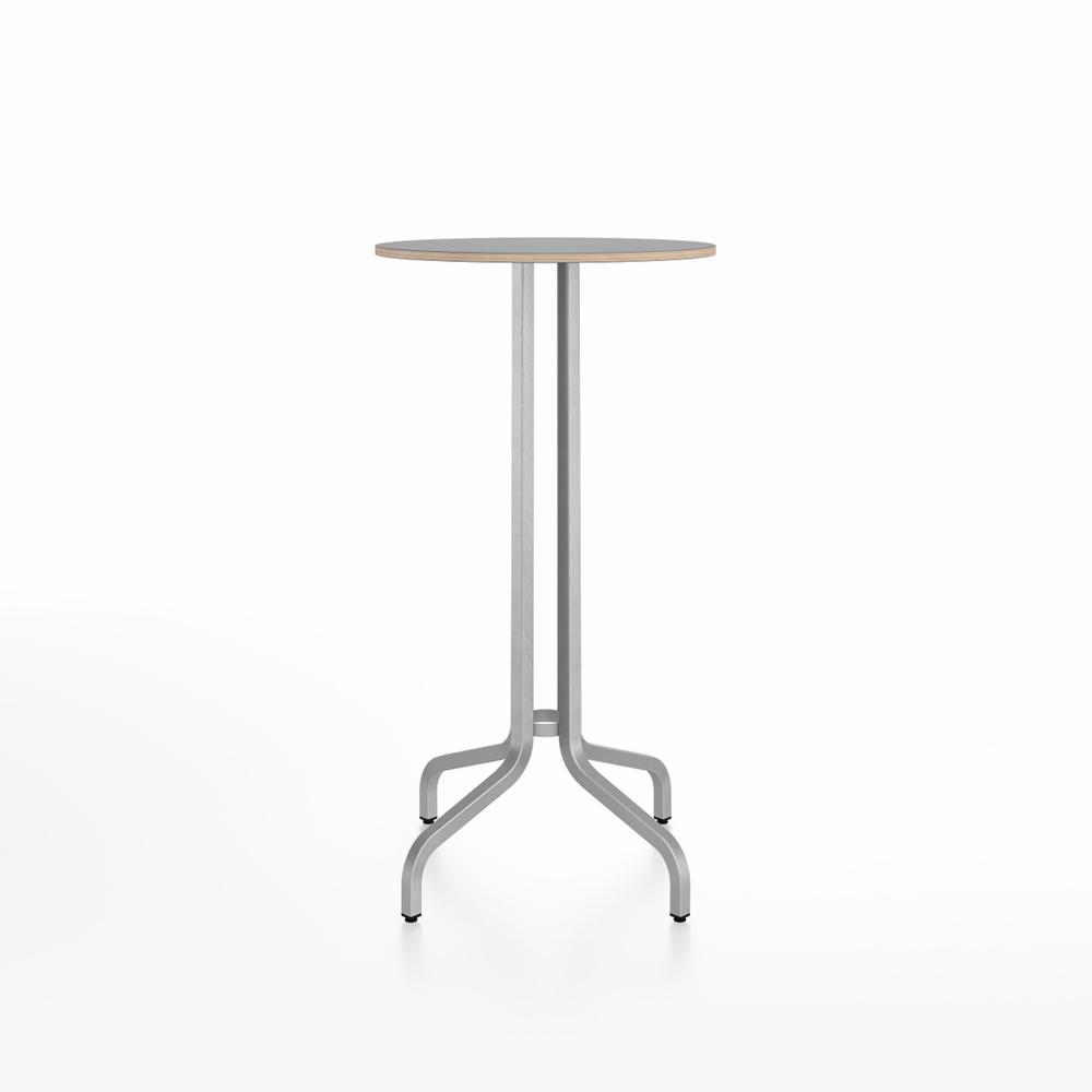 Emeco 1 Inch Bar Table - Round Top Coffee table Emeco Table Top 24" Brushed Aluminum Gray Laminate Plywood