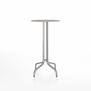 Emeco 1 Inch Bar Table - Round Top Coffee table Emeco Table Top 24" Brushed Aluminum Gray Laminate Plywood