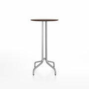 Emeco 1 Inch Bar Table - Round Top Coffee table Emeco Table Top 24" Brushed Aluminum Walnut Wood