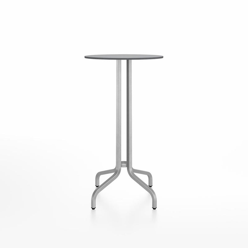 Emeco 1 Inch Bar Table - Round Top Coffee table Emeco Table Top 24" Brushed Aluminum Gray HPL