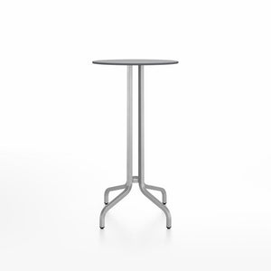 Emeco 1 Inch Bar Table - Round Top Coffee table Emeco Table Top 24" Brushed Aluminum Gray HPL
