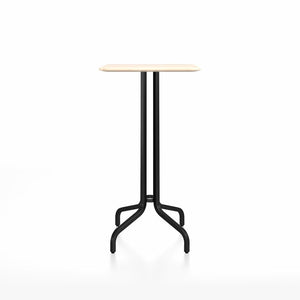 Emeco 1 Inch Bar Table - Square Top Coffee table Emeco Table Top 24" Black Powder Coated Aluminum Accoya Wood