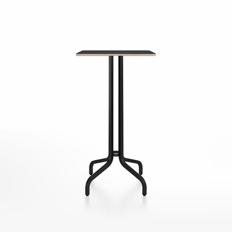 Emeco 1 Inch Bar Table - Square Top Coffee table Emeco Table Top 24" Black Powder Coated Aluminum Black Laminate Plywood