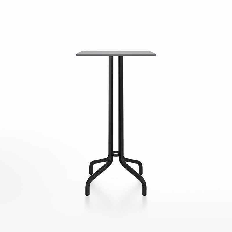 Emeco 1 Inch Bar Table - Square Top Coffee table Emeco Table Top 24" Black Powder Coated Aluminum Gray HPL
