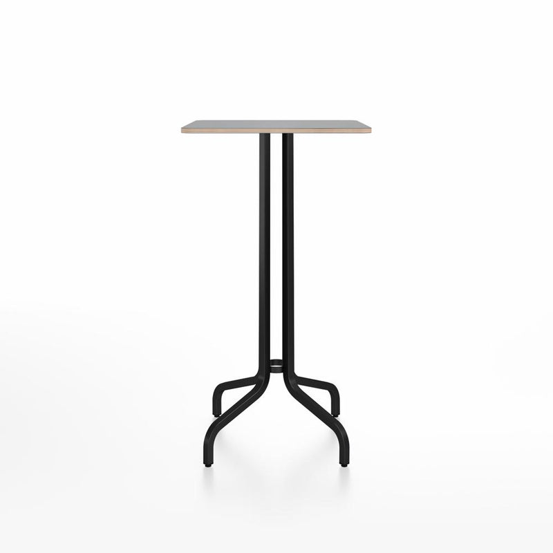 Emeco 1 Inch Bar Table - Square Top Coffee table Emeco Table Top 24" Black Powder Coated Aluminum Gray Laminate Plywood