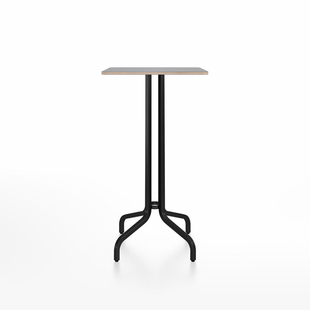 Emeco 1 Inch Bar Table - Square Top Coffee table Emeco Table Top 24" Black Powder Coated Aluminum Gray Laminate Plywood