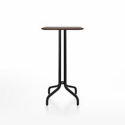 Emeco 1 Inch Bar Table - Square Top Coffee table Emeco Table Top 24" Black Powder Coated Aluminum Walnut Wood