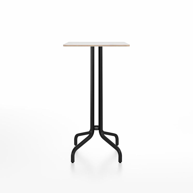 Emeco 1 Inch Bar Table - Square Top Coffee table Emeco Table Top 24" Black Powder Coated Aluminum White Laminate Plywood