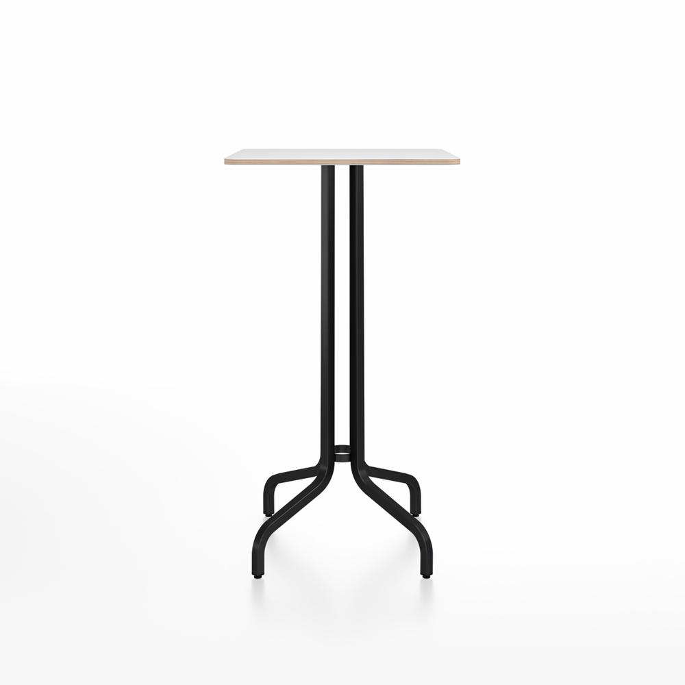 Emeco 1 Inch Bar Table - Square Top Coffee table Emeco Table Top 24" Black Powder Coated Aluminum White Laminate Plywood