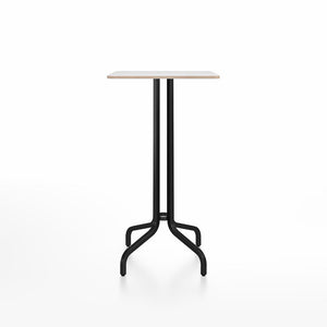 Emeco 1 Inch Bar Table - Square Top Coffee table Emeco Table Top 24" Black Powder Coated Aluminum White Laminate Plywood