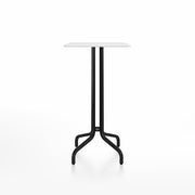 Emeco 1 Inch Bar Table - Square Top Coffee table Emeco Table Top 24" Black Powder Coated Aluminum White HPL