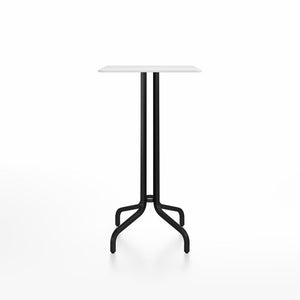 Emeco 1 Inch Bar Table - Square Top Coffee table Emeco Table Top 24" Black Powder Coated Aluminum White HPL