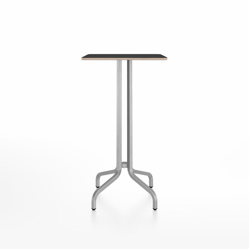 Emeco 1 Inch Bar Table - Square Top Coffee table Emeco Table Top 24" Brushed Aluminum Black Laminate Plywood