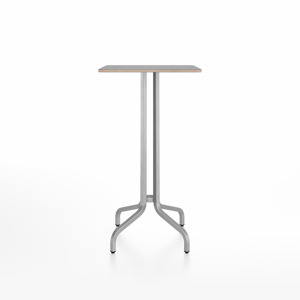 Emeco 1 Inch Bar Table - Square Top Coffee table Emeco Table Top 24&quot; Brushed Aluminum Gray Laminate Plywood
