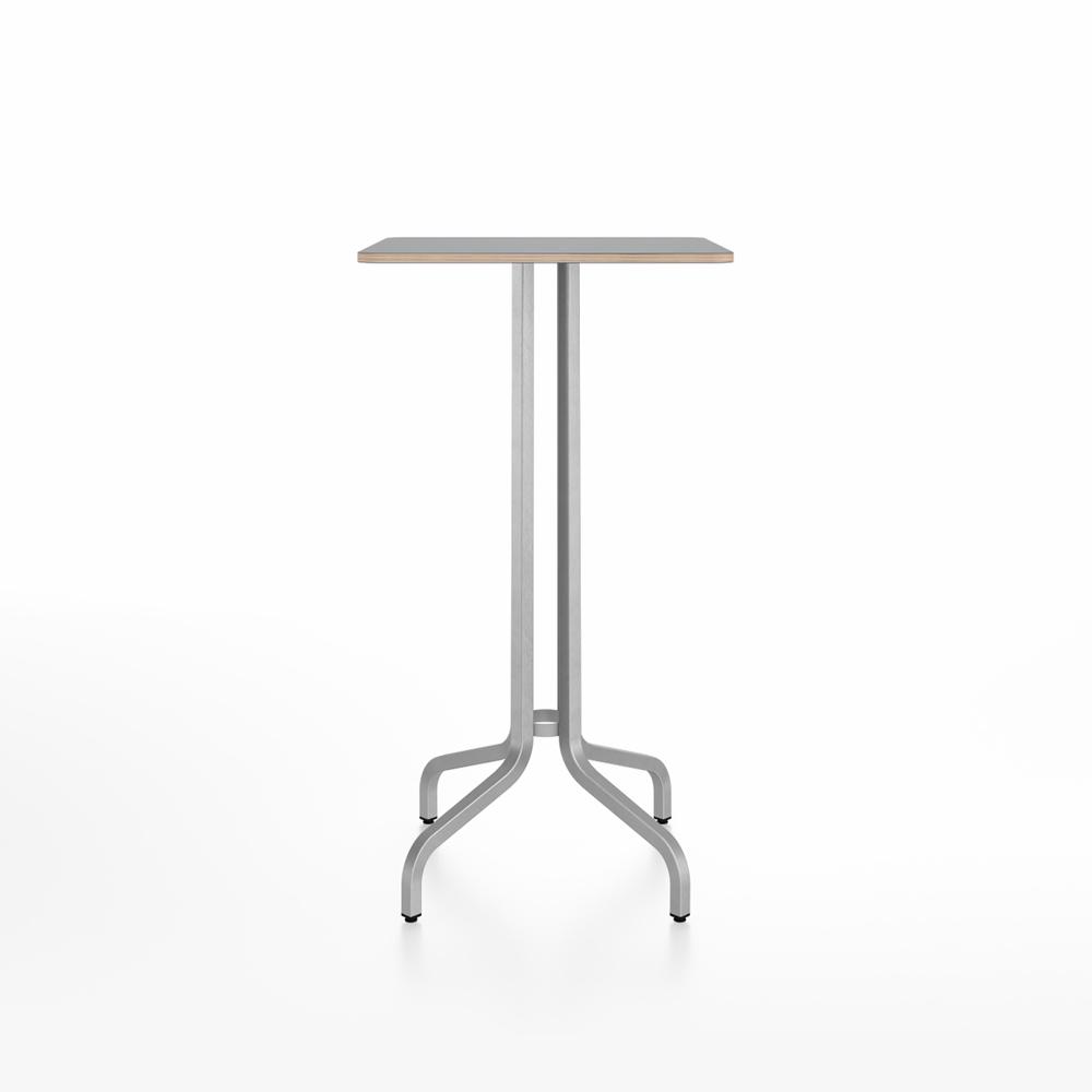 Emeco 1 Inch Bar Table - Square Top Coffee table Emeco Table Top 24" Brushed Aluminum Gray Laminate Plywood