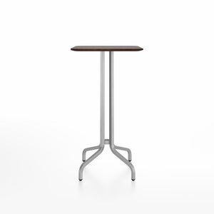Emeco 1 Inch Bar Table - Square Top Coffee table Emeco Table Top 24" Brushed Aluminum Walnut Wood