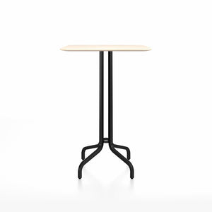 Emeco 1 Inch Bar Table - Square Top Coffee table Emeco Table Top 30" Black Powder Coated Aluminum Accoya Wood