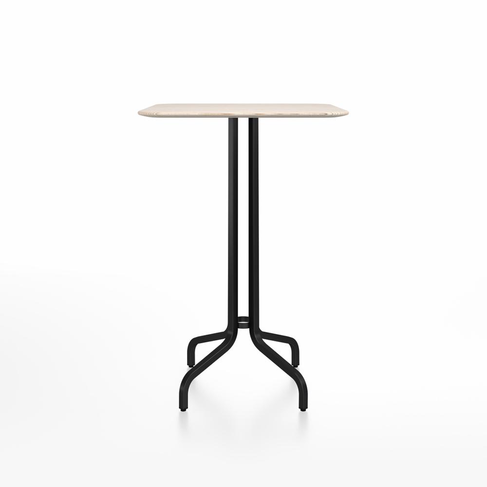 Emeco 1 Inch Bar Table - Square Top Coffee table Emeco Table Top 30&quot; Black Powder Coated Aluminum Ash Wood