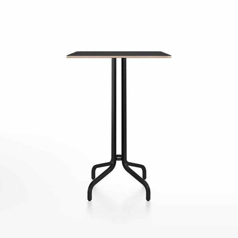 Emeco 1 Inch Bar Table - Square Top Coffee table Emeco Table Top 30" Black Powder Coated Aluminum Black Laminate Plywood