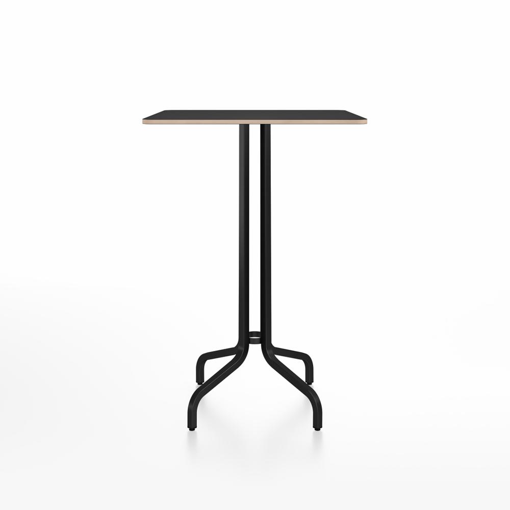 Emeco 1 Inch Bar Table - Square Top Coffee table Emeco Table Top 30" Black Powder Coated Aluminum Black Laminate Plywood