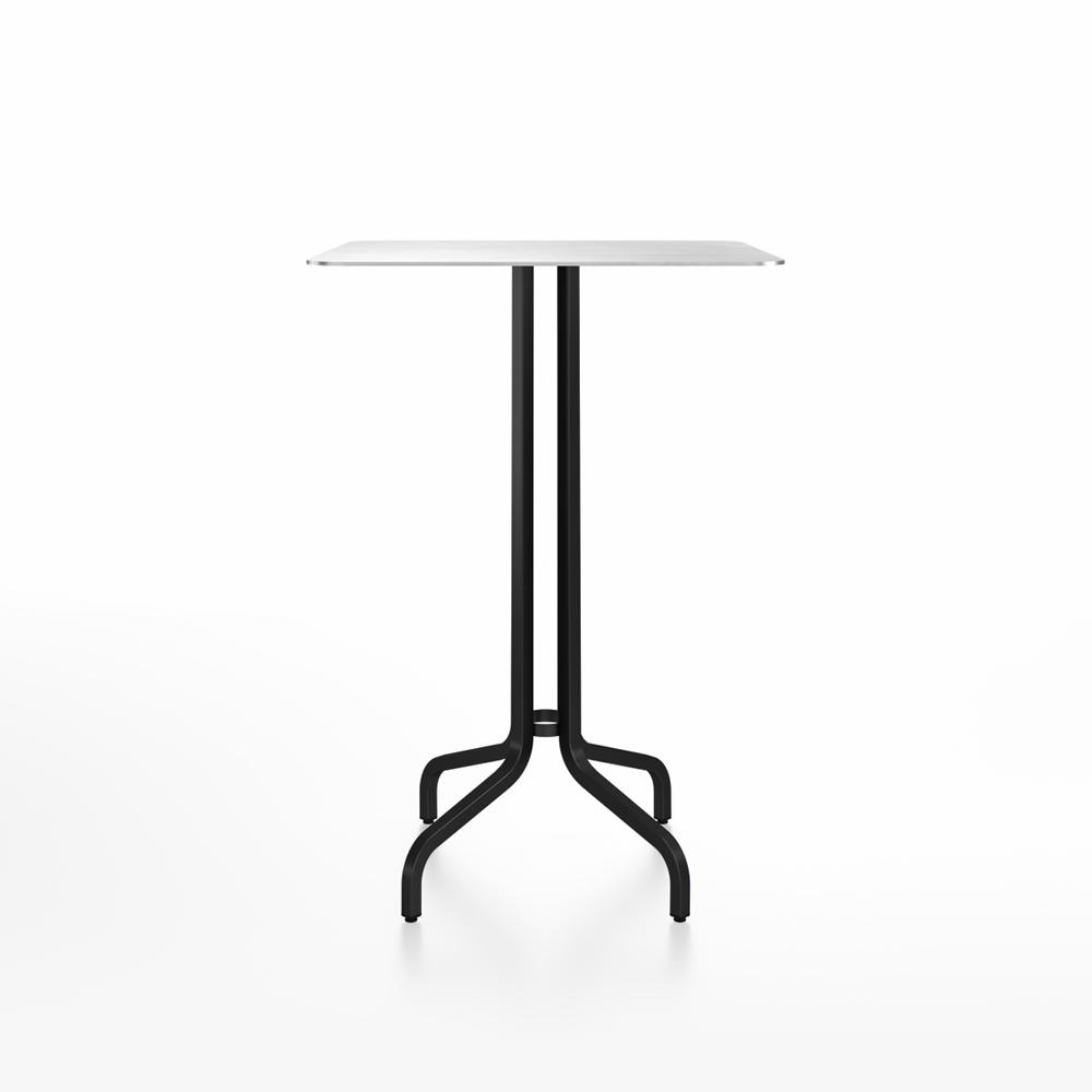 Emeco 1 Inch Bar Table - Square Top Coffee table Emeco Table Top 30&quot; Black Powder Coated Aluminum Brushed Aluminum