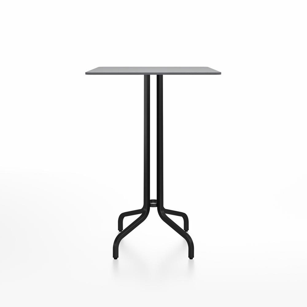 Emeco 1 Inch Bar Table - Square Top bar seating Emeco Table Top 30" Black Powder Coated Aluminum Gray HPL