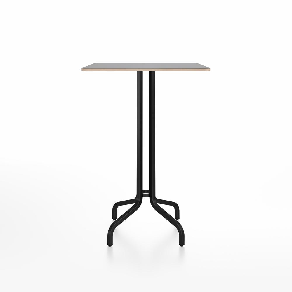 Emeco 1 Inch Bar Table - Square Top Coffee table Emeco Table Top 30" Black Powder Coated Aluminum Gray Laminate Plywood