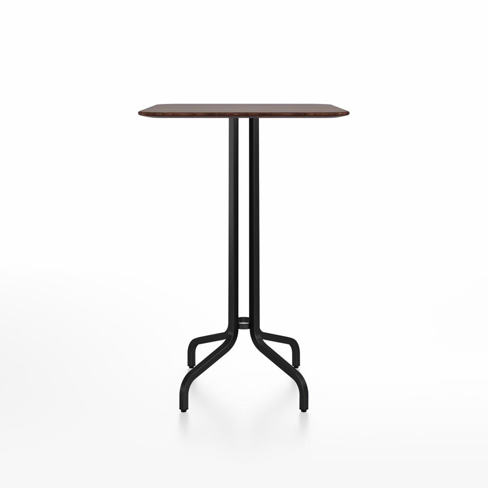 Emeco 1 Inch Bar Table - Square Top Coffee table Emeco Table Top 30" Black Powder Coated Aluminum Walnut Wood