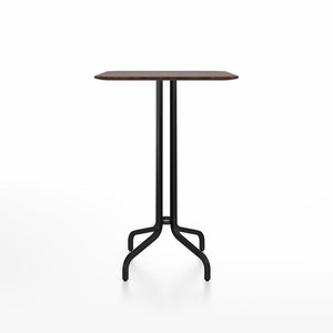 Emeco 1 Inch Bar Table - Square Top Coffee table Emeco Table Top 30" Black Powder Coated Aluminum Walnut Wood