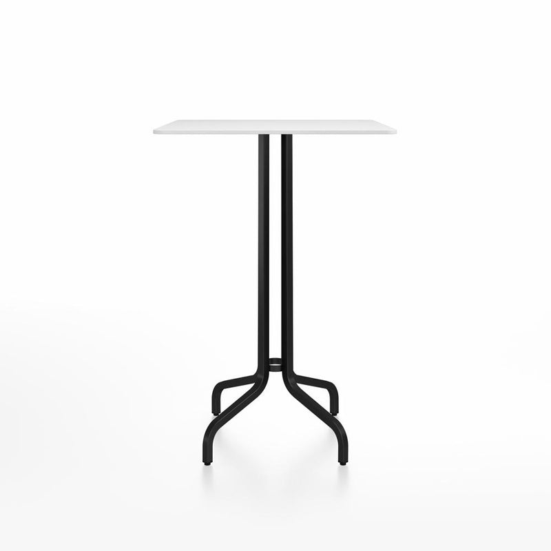Emeco 1 Inch Bar Table - Square Top bar seating Emeco Table Top 30" Black Powder Coated Aluminum White HPL
