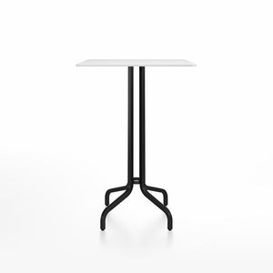 Emeco 1 Inch Bar Table - Square Top bar seating Emeco Table Top 30" Black Powder Coated Aluminum White HPL