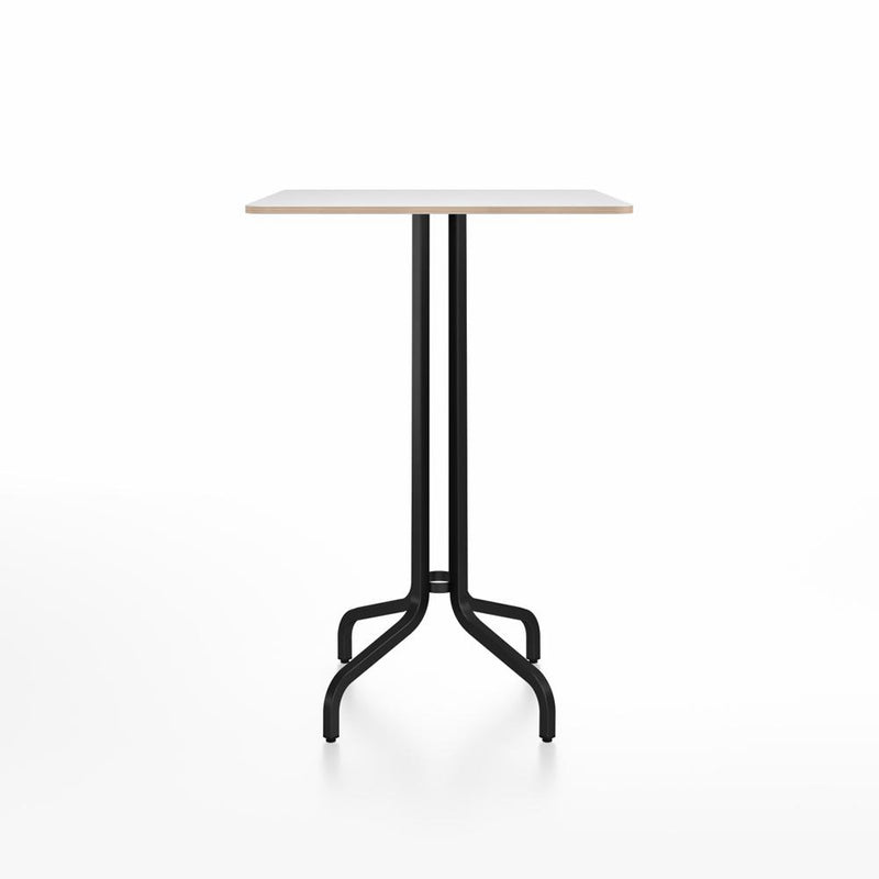 Emeco 1 Inch Bar Table - Square Top Coffee table Emeco Table Top 30" Black Powder Coated Aluminum White Laminate Plywood