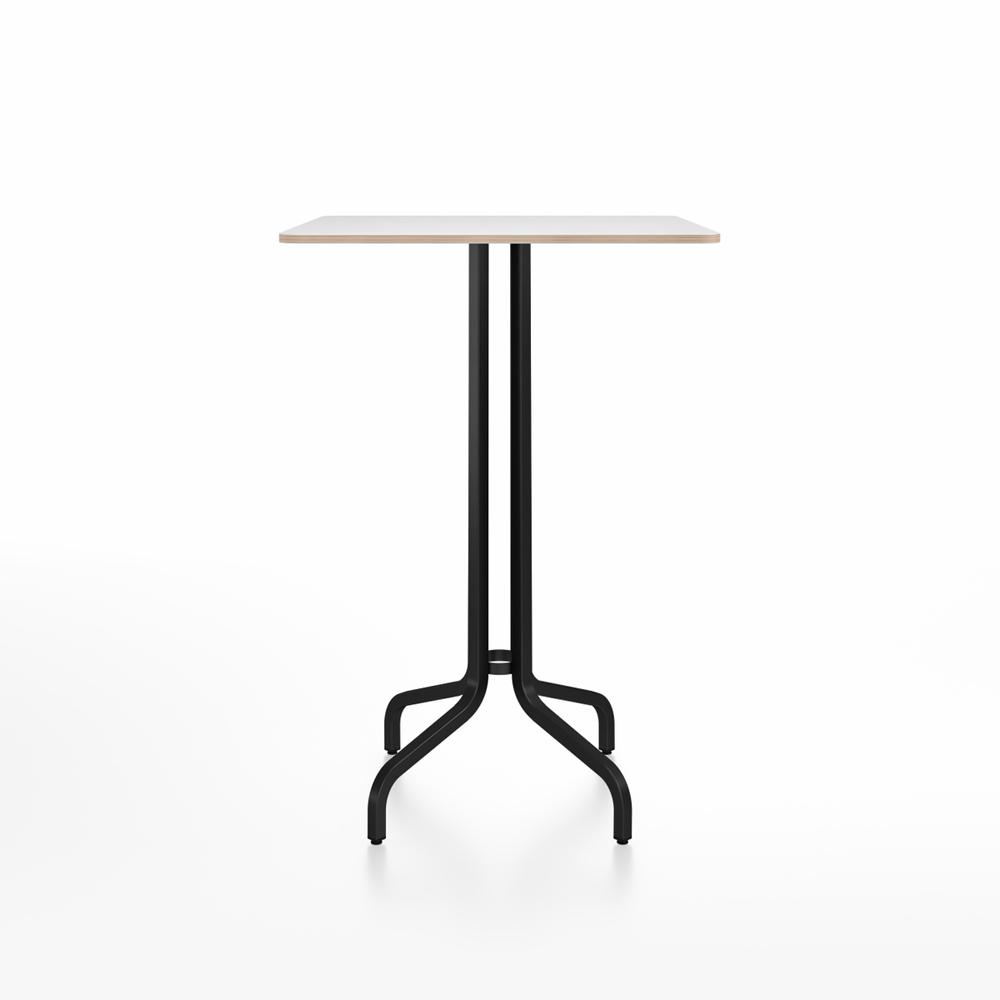 Emeco 1 Inch Bar Table - Square Top Coffee table Emeco Table Top 30" Black Powder Coated Aluminum White Laminate Plywood