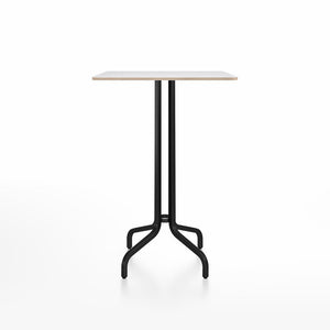 Emeco 1 Inch Bar Table - Square Top Coffee table Emeco Table Top 30" Black Powder Coated Aluminum White Laminate Plywood