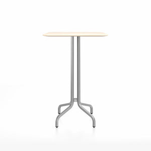 Emeco 1 Inch Bar Table - Square Top Coffee table Emeco Table Top 30" Brushed Aluminum Accoya Wood
