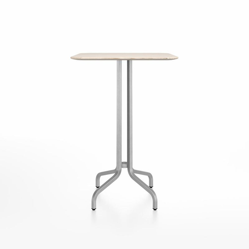 Emeco 1 Inch Bar Table - Square Top Coffee table Emeco Table Top 30" Brushed Aluminum Ash Wood