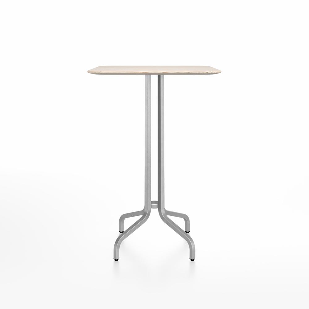 Emeco 1 Inch Bar Table - Square Top Coffee table Emeco Table Top 30" Brushed Aluminum Ash Wood