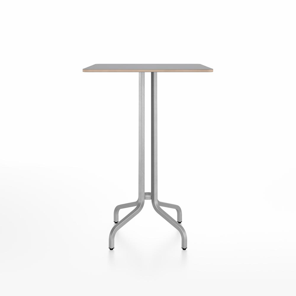 Emeco 1 Inch Bar Table - Square Top Coffee table Emeco Table Top 30&quot; Brushed Aluminum Gray Laminate Plywood