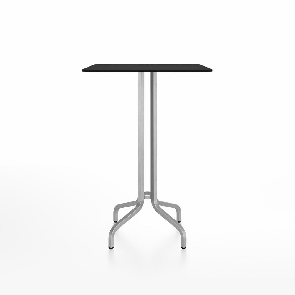 Emeco 1 Inch Bar Table - Square Top Coffee table Emeco Table Top 30&quot; Brushed Aluminum Black HPL