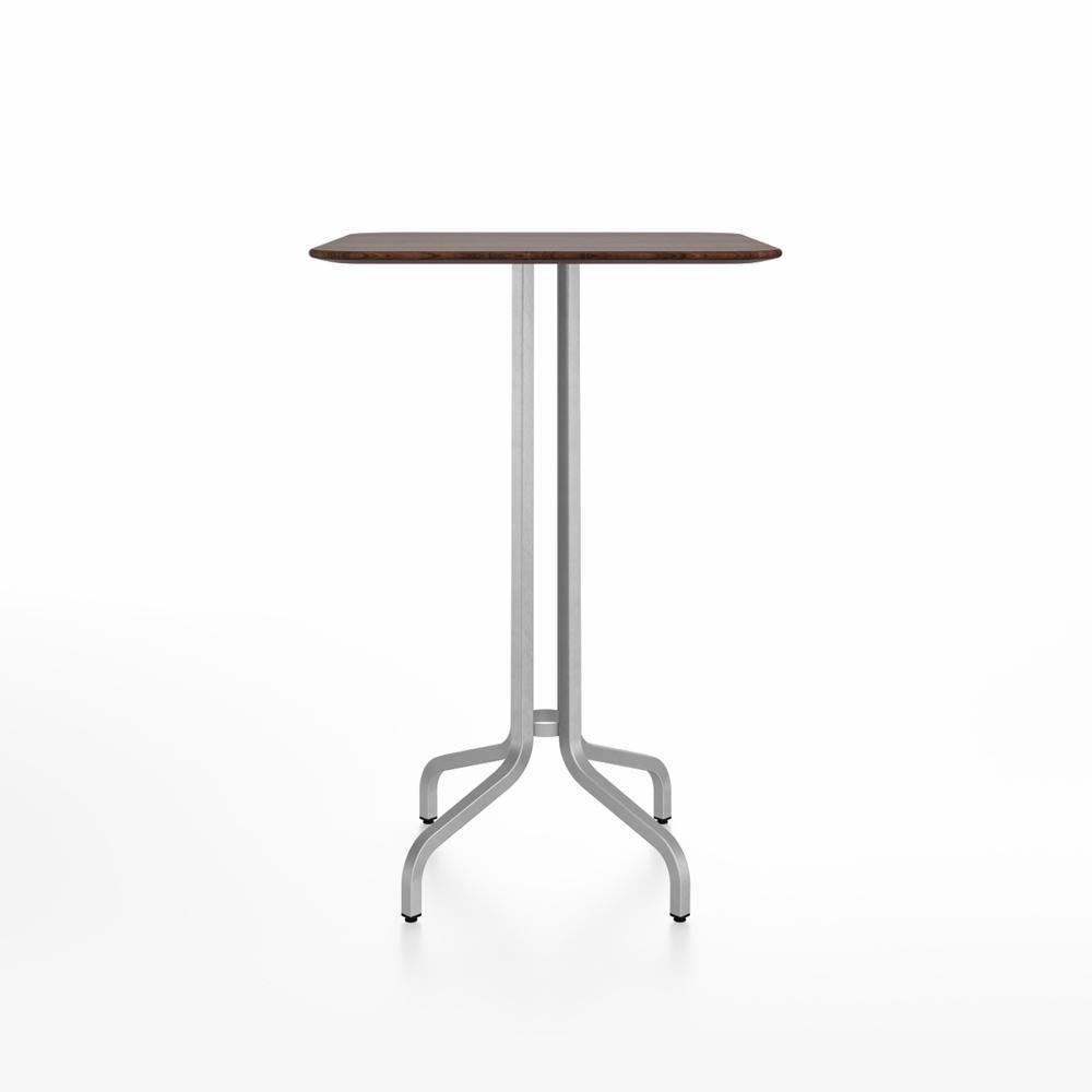 Emeco 1 Inch Bar Table - Square Top Coffee table Emeco Table Top 30" Brushed Aluminum Walnut Wood