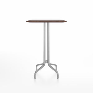 Emeco 1 Inch Bar Table - Square Top Coffee table Emeco Table Top 30" Brushed Aluminum Walnut Wood