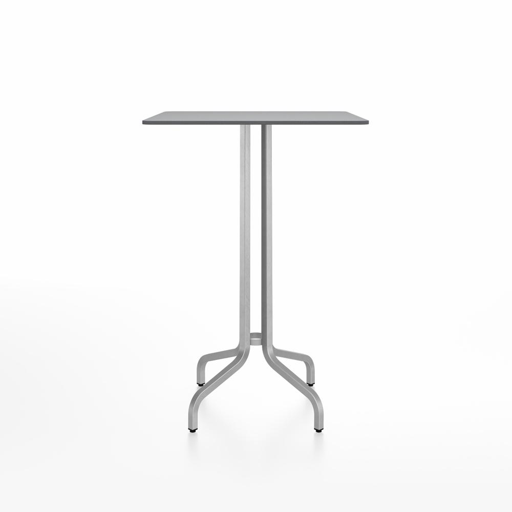 Emeco 1 Inch Bar Table - Square Top Coffee table Emeco Table Top 30&quot; Brushed Aluminum Gray HPL