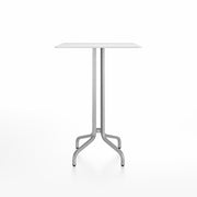 Emeco 1 Inch Bar Table - Square Top Coffee table Emeco Table Top 30" Brushed Aluminum White HPL