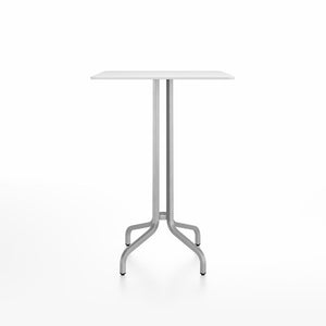 Emeco 1 Inch Bar Table - Square Top Coffee table Emeco Table Top 30" Brushed Aluminum White HPL