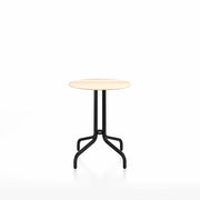 Emeco 1 Inch Cafe Table - Round Top Coffee table Emeco Table Top 24" Black Powder Coated Aluminum Accoya Wood