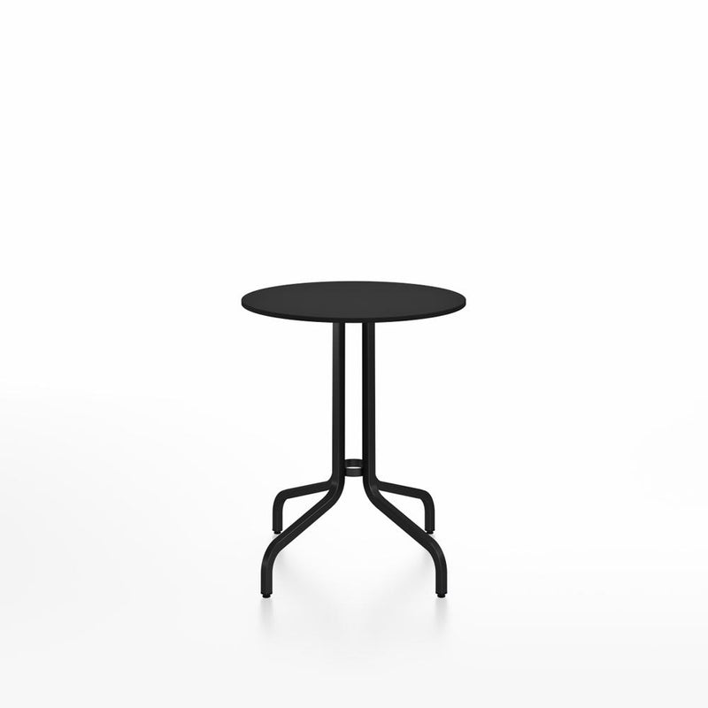 Emeco 1 Inch Cafe Table - Round Top Coffee table Emeco Table Top 24" Black Powder Coated Aluminum Black HPL