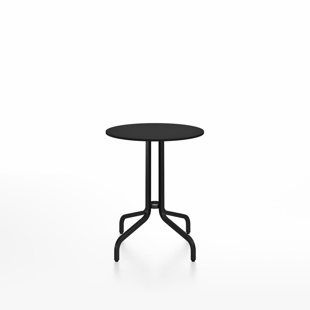 Emeco 1 Inch Cafe Table - Round Top Coffee table Emeco Table Top 24&quot; Black Powder Coated Aluminum Black HPL