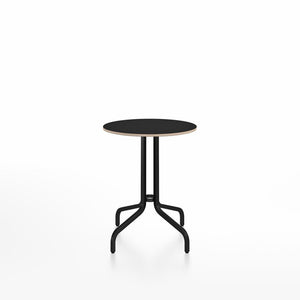 Emeco 1 Inch Cafe Table - Round Top Coffee table Emeco Table Top 24" Black Powder Coated Aluminum Black Laminate Plywood
