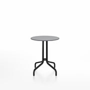 Emeco 1 Inch Cafe Table - Round Top Coffee table Emeco Table Top 24" Black Powder Coated Aluminum Gray HPL